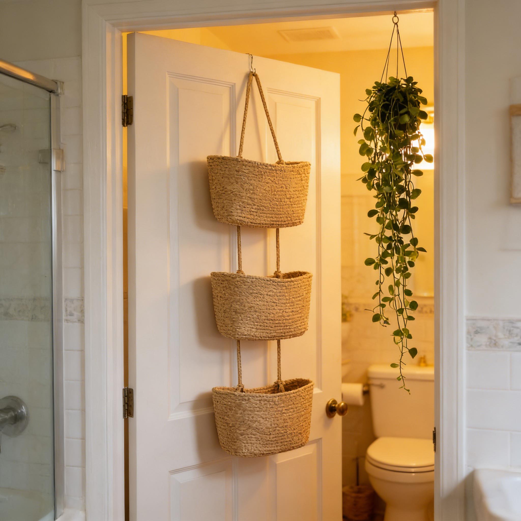 Home Essentials Bathroom Storage - 3-laags hangende opbergmanden voor boven de