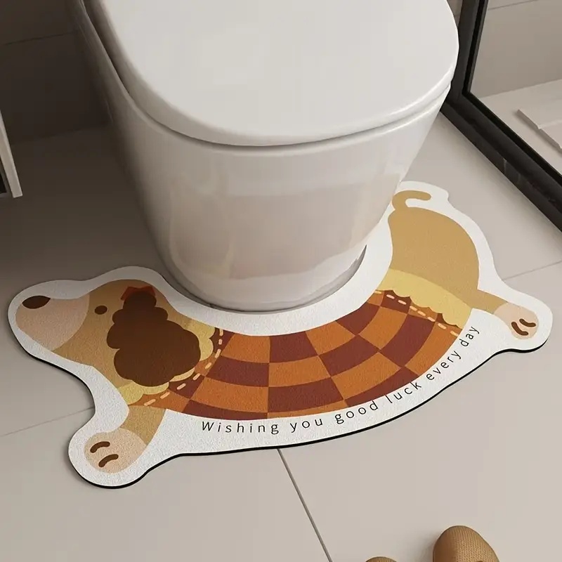 Zara Home Bathroom Rug - VIKAMA Teckel Toiletmat Schattig hondvormig waterdicht