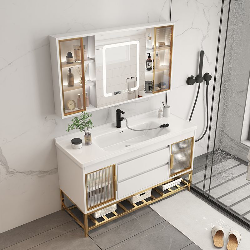 Home Bathroom Vanity - Badkamermeubelkasten met wastafelorganizer Eenvoudige moderne keramische