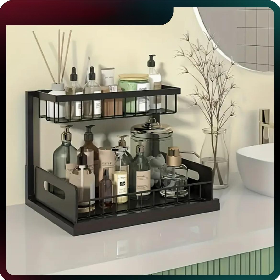 Home Bathroom Organizer - Zware uitklapbare kastorganizer onder gootsteen, metalen