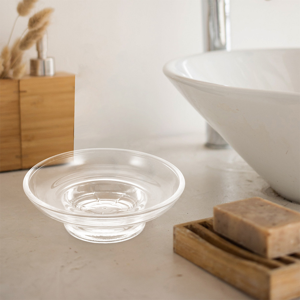 Glass Soap Dish - Matglazen zeepbakje rond elegant badkamer zeephouder