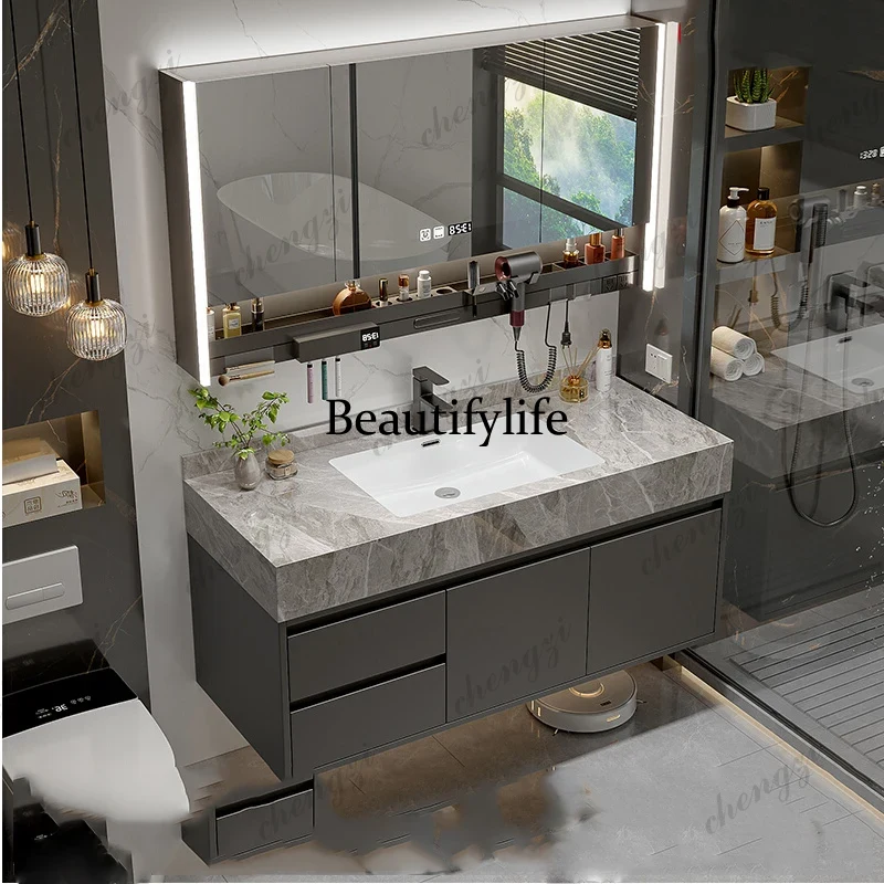 Home Bathroom Vanity Combo - A68 Opbergorganisator Kast Spiegelplanken Wandaccessoires Toilet