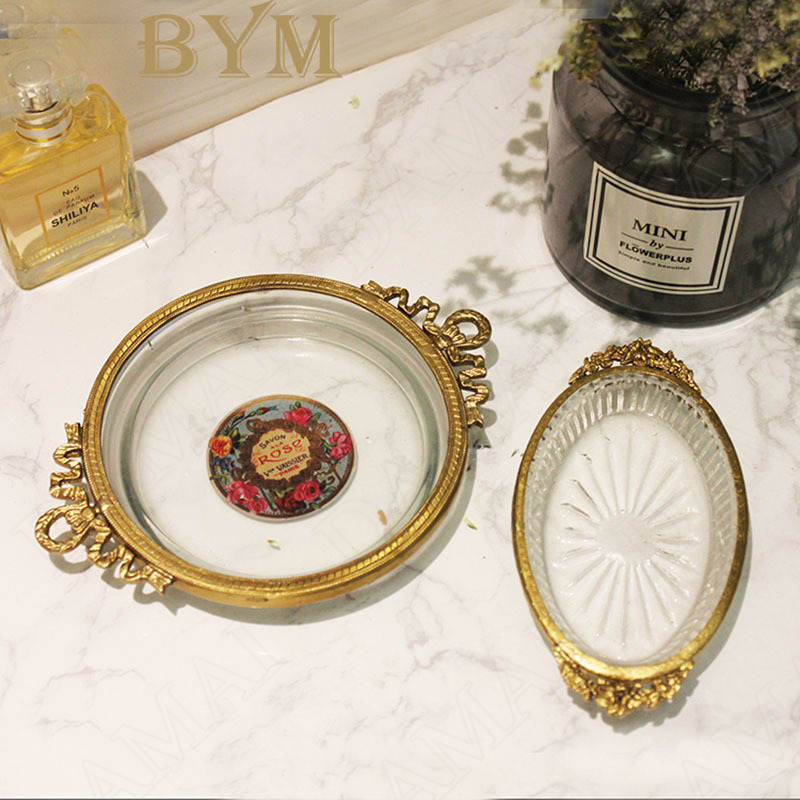Glass Soap Dish - Europese Glas Opslag Lade Retro Relief