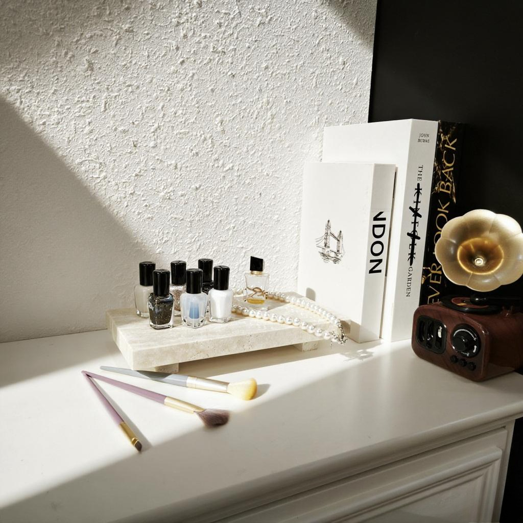 Home Bathroom Vanity - Natuurlijke marmeren voetstukstandaard Veelzijdige zeep, sieradenbakje