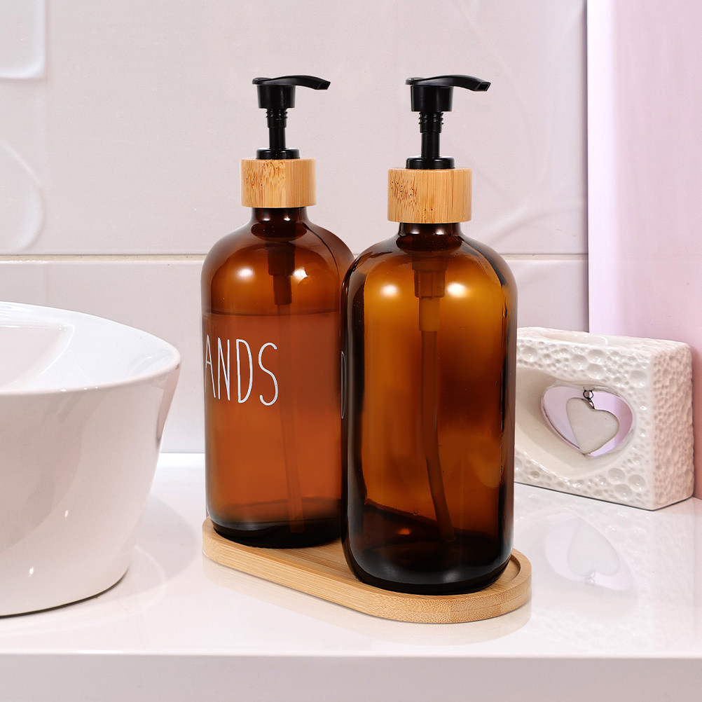 Glass Soap Dish - 500Ml Hervulbare Glazen Zeepdispenser voor Aanrecht