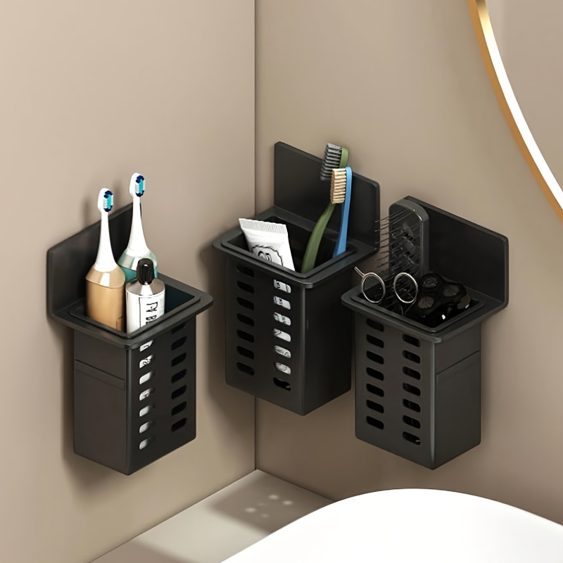 Home Essentials Bathroom Rack - 1/2/4-delige set van plastic wandgemonteerde tandenborstelhouders,