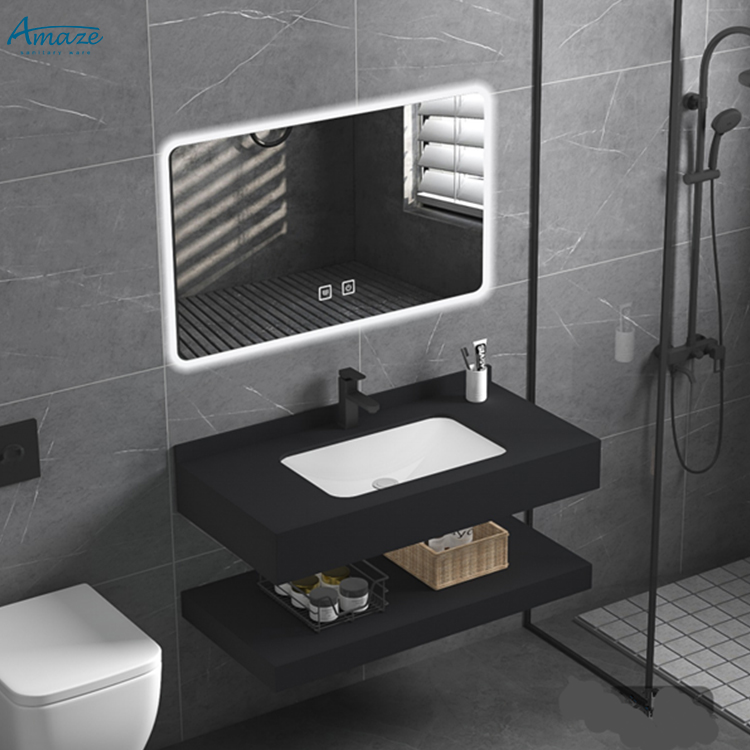 Home Bathroom Furniture - Badkamermeubel Duurzaam Dubbellaags Wandmodel Badkamermeubel Aanrechtblad