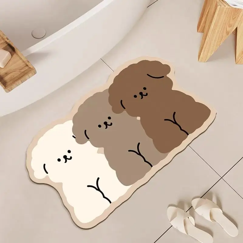 Zara Home Bathroom Rug - 1PC schattige hondvormige badkamervloermat antislip sneldrogend