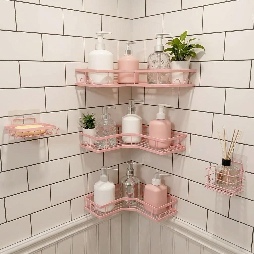 5-delige minimalistische roze  - Home Essentials Bathroom Storage recensie en prijs