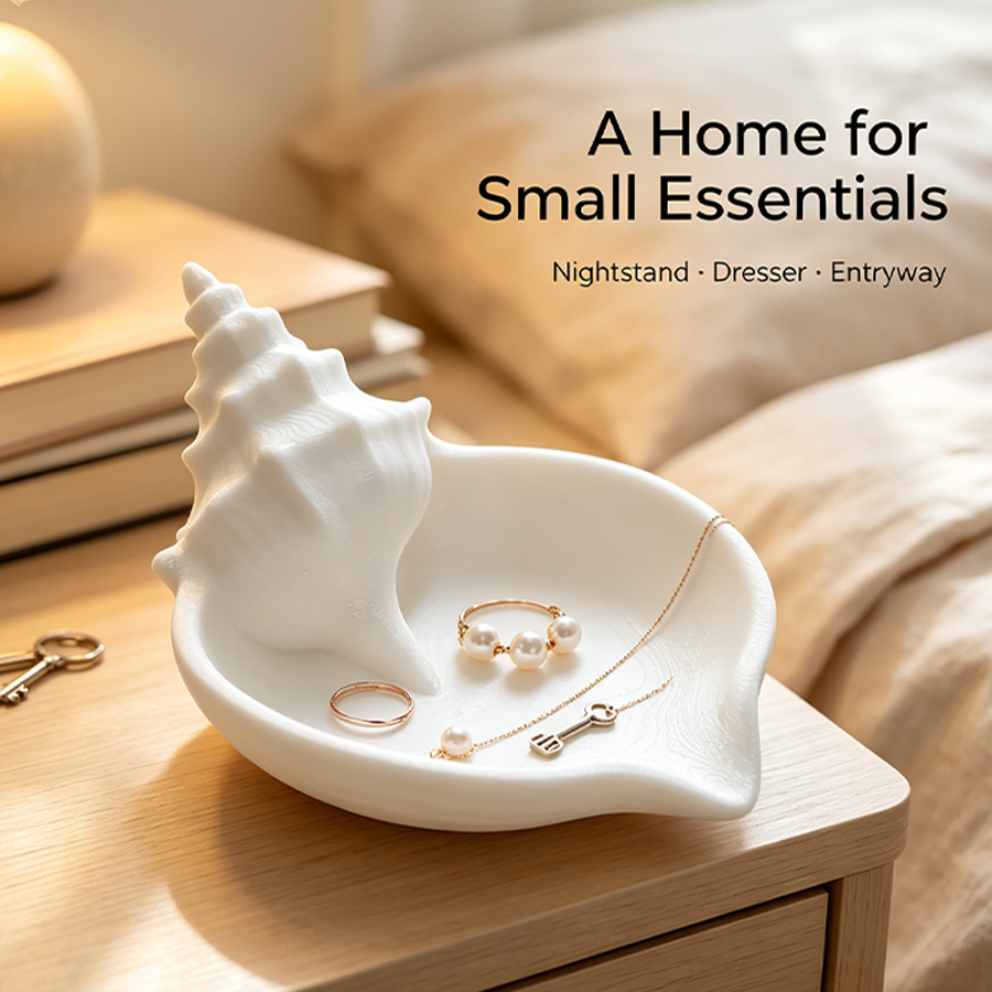 Matwitte schelpvormige sierade - Home Essentials Bathroom Storage recensie en prijs